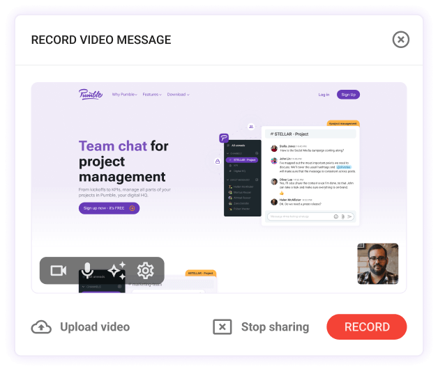 Record your screen in video messages