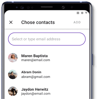 Invita a personas en la aplicación de chat para Android