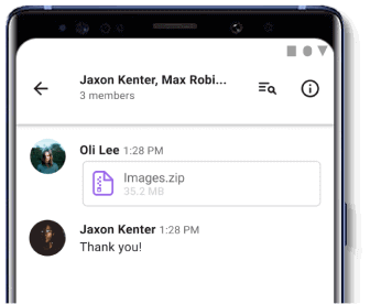 Share files on android chat app