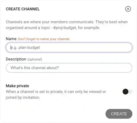 Create channels in the Pumble app