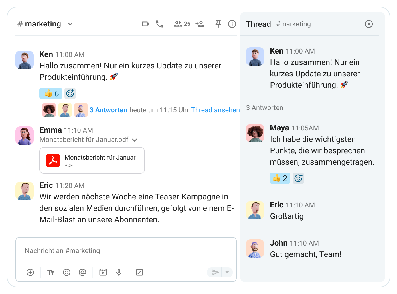 Channels and threads in Pumble