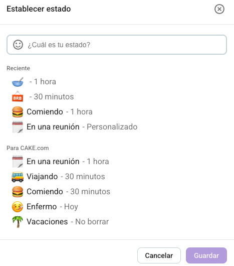 Configura tu estado en Pumble