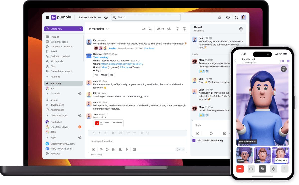 Pumble app across devices