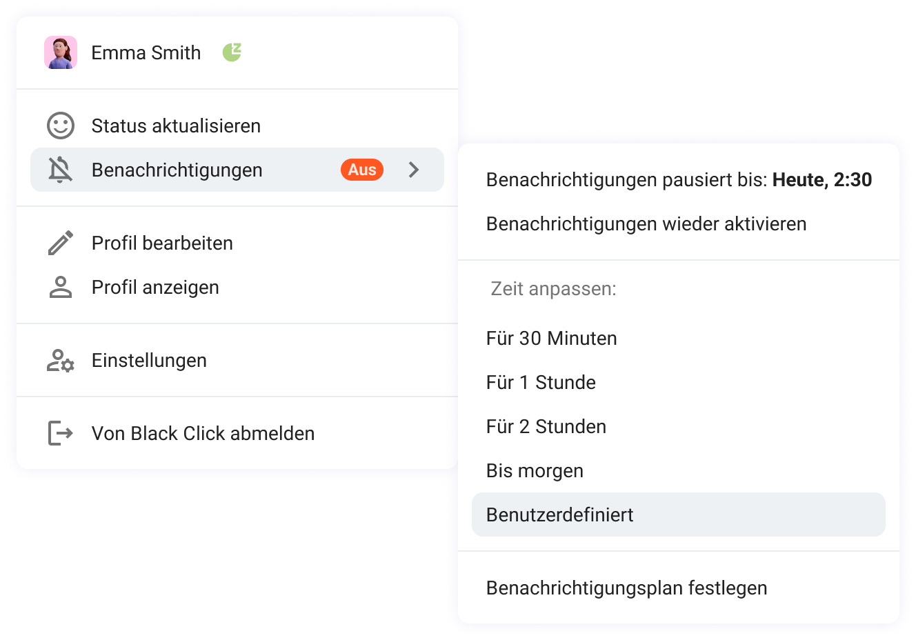Notification options in Pumble