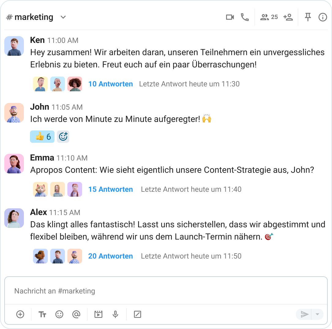 Threaded conversations in Pumble