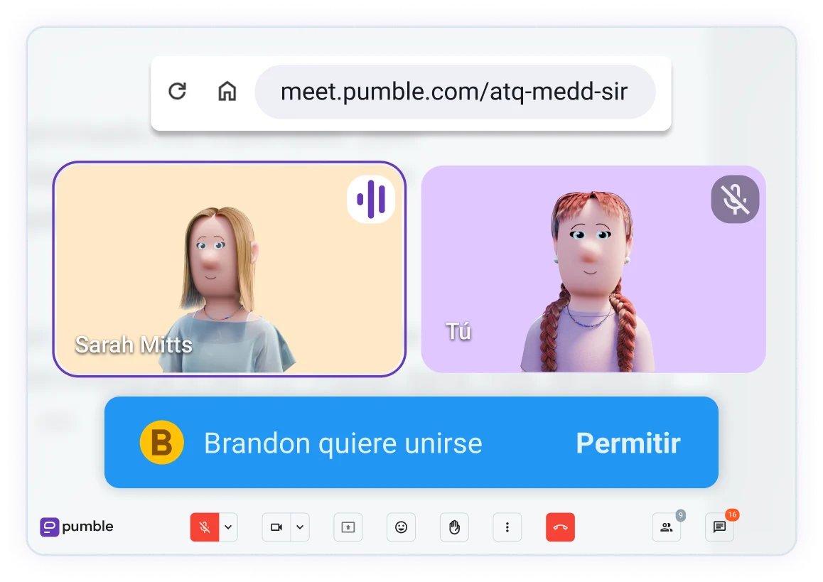 Invita a invitados externos a las llamadas de Pumble.