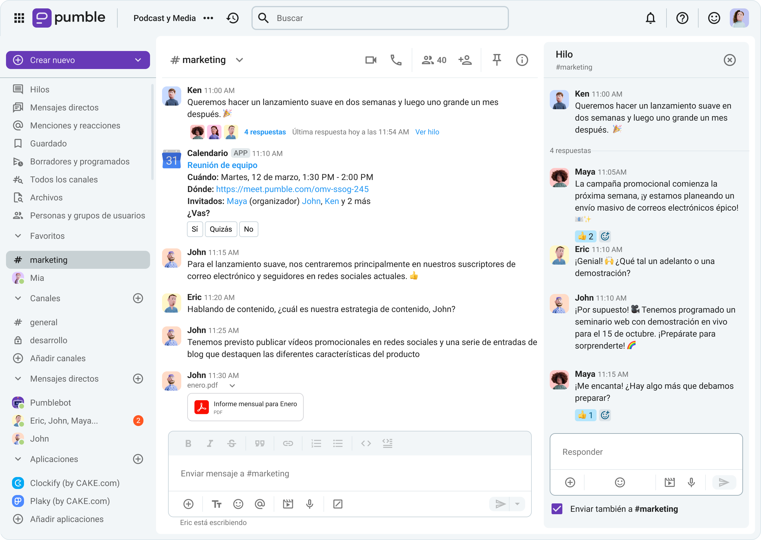 Pumble app screenshot