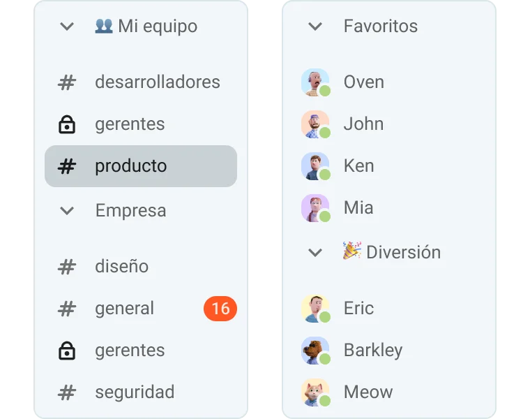 Personaliza secciones