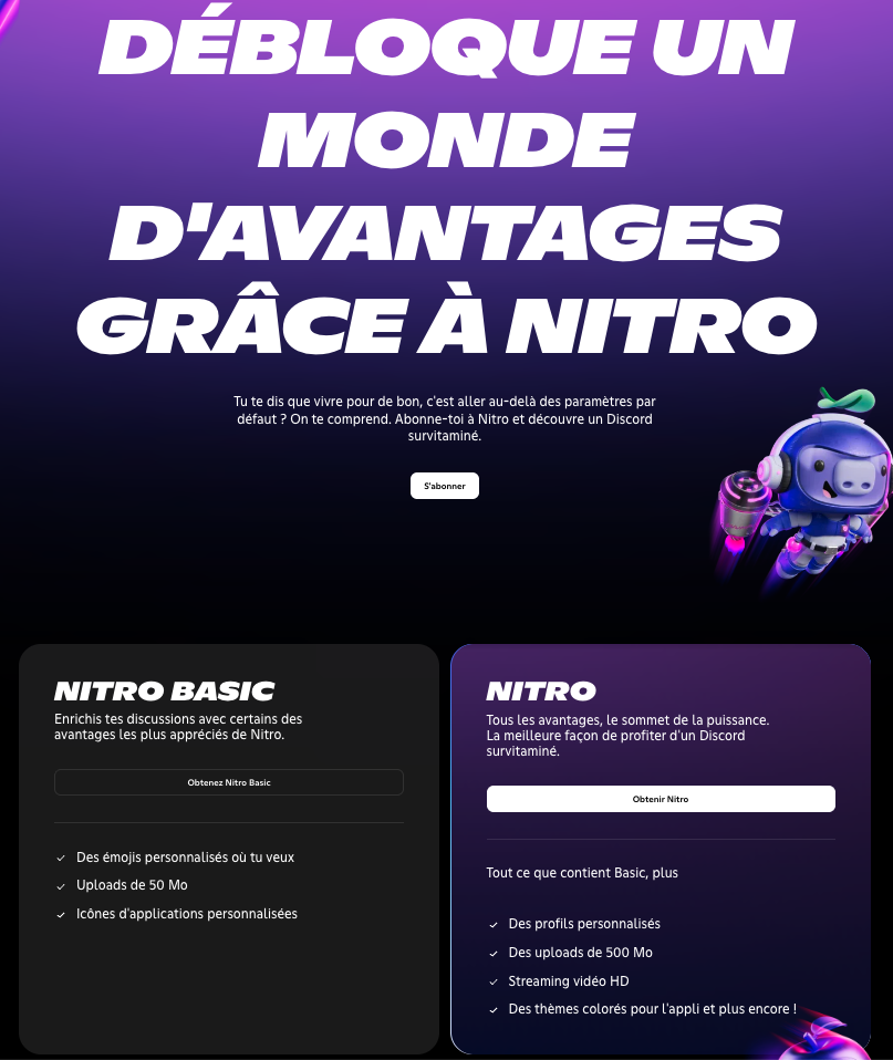 Vous souhaitez utiliser Discord à des fins professionnelles ? Dans ce cas, vous devrez passer à l’abonnement Nitro Basic ou Nitro.