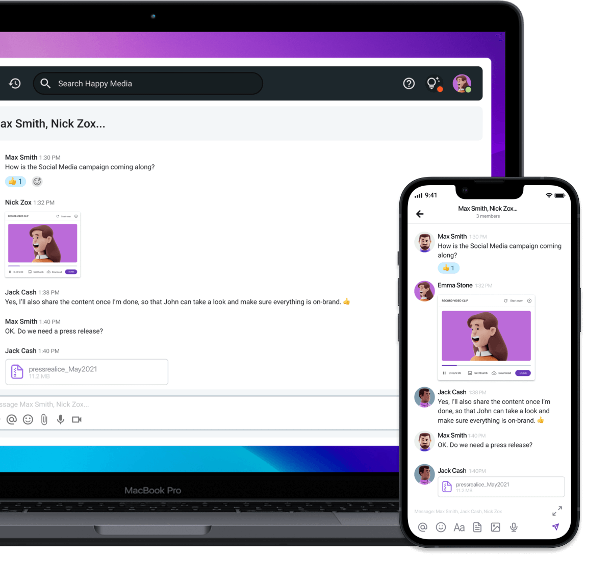 Teamchat-App für Handy und Desktop