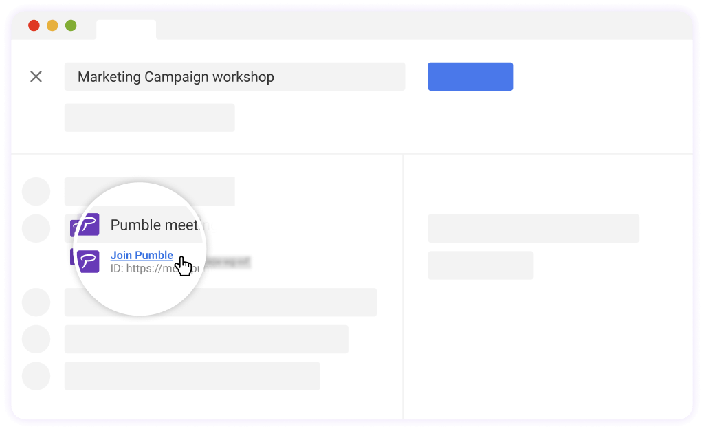 Connecta Google Calendar y Pumble