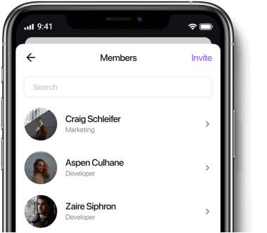 Invita a personas en la app de chat iOS