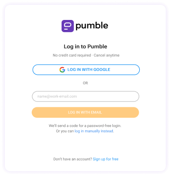 Crea una cuenta Pumble: inicia sesión