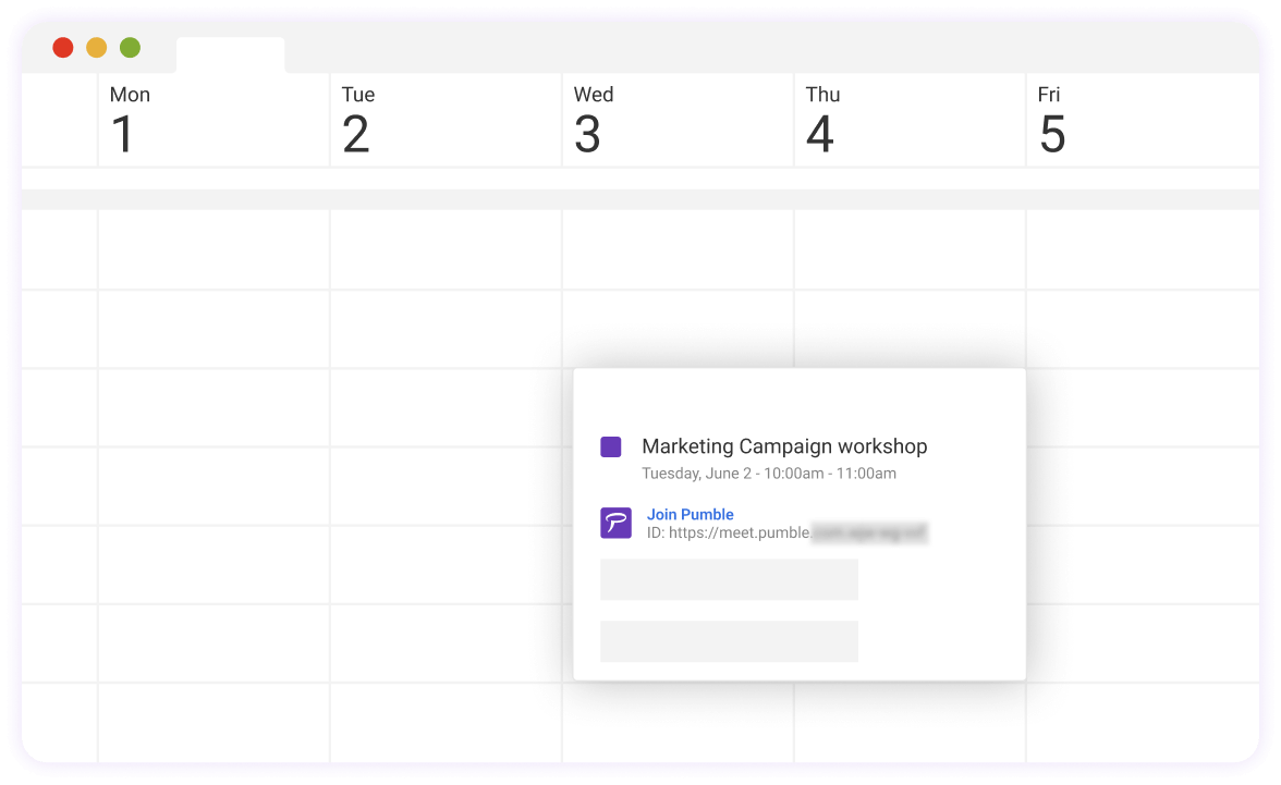 Your meeting is in your Calendar