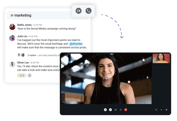 Messaging with video conference