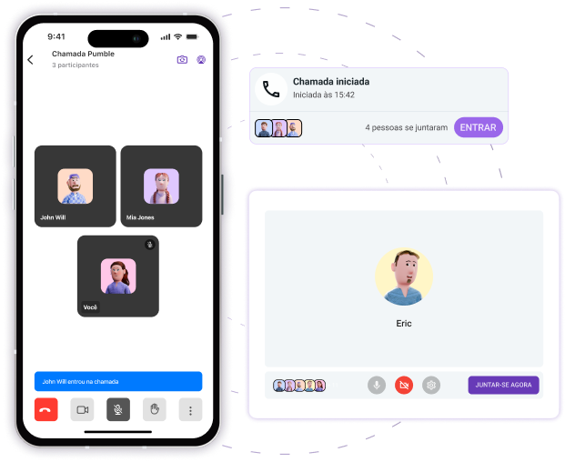 Chamadas de áudio no Pumble