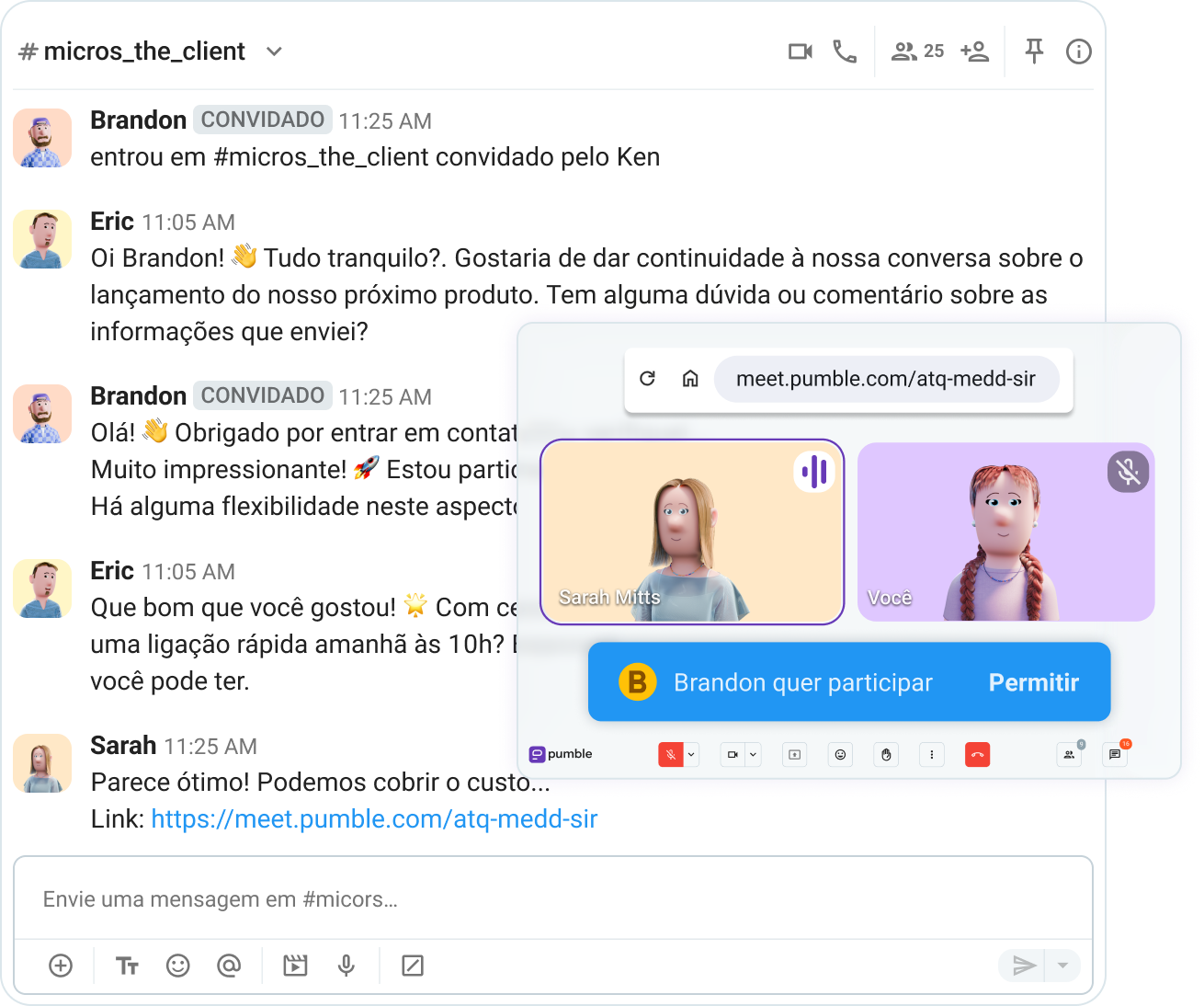 Junte-se a uma chamada através de um link