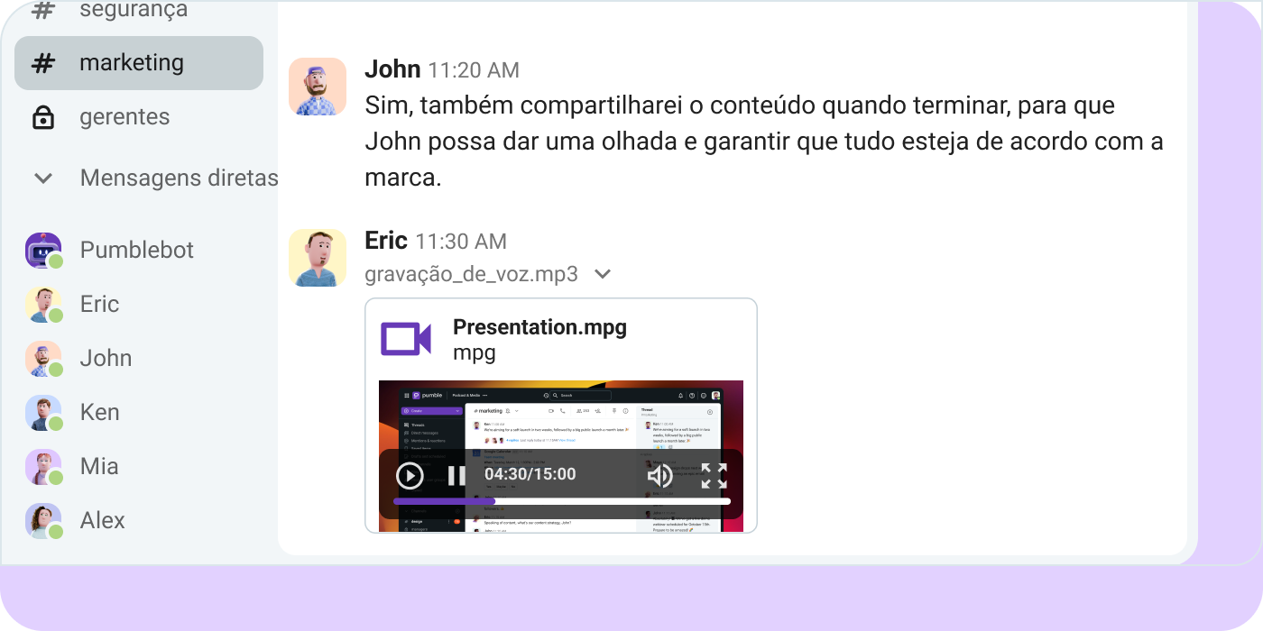 Grave e envie mensagens de vídeo