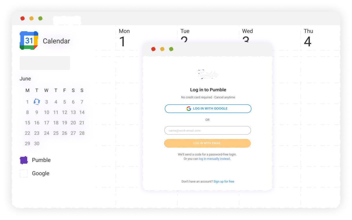 Google Calendar Add on Pumble 