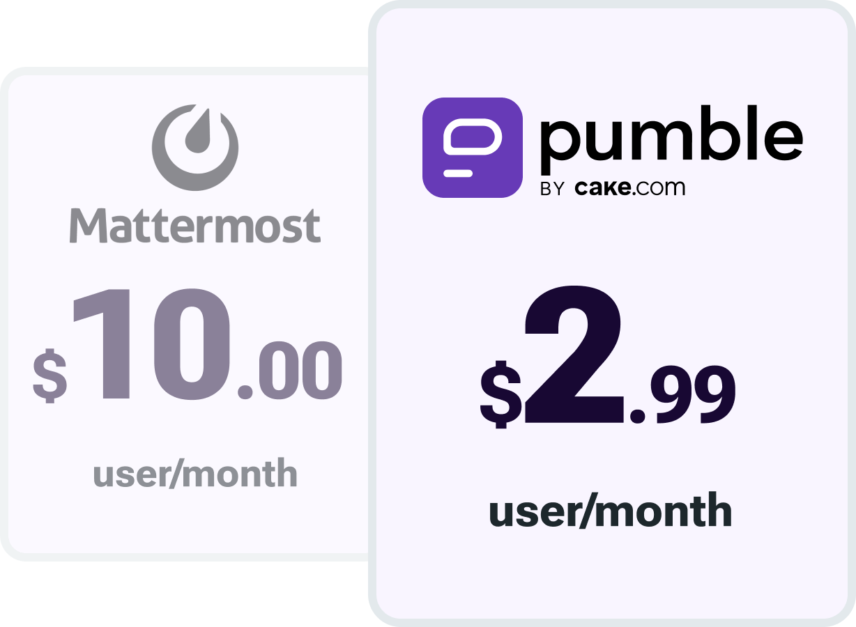 Mattermost vs Pumble price comparison