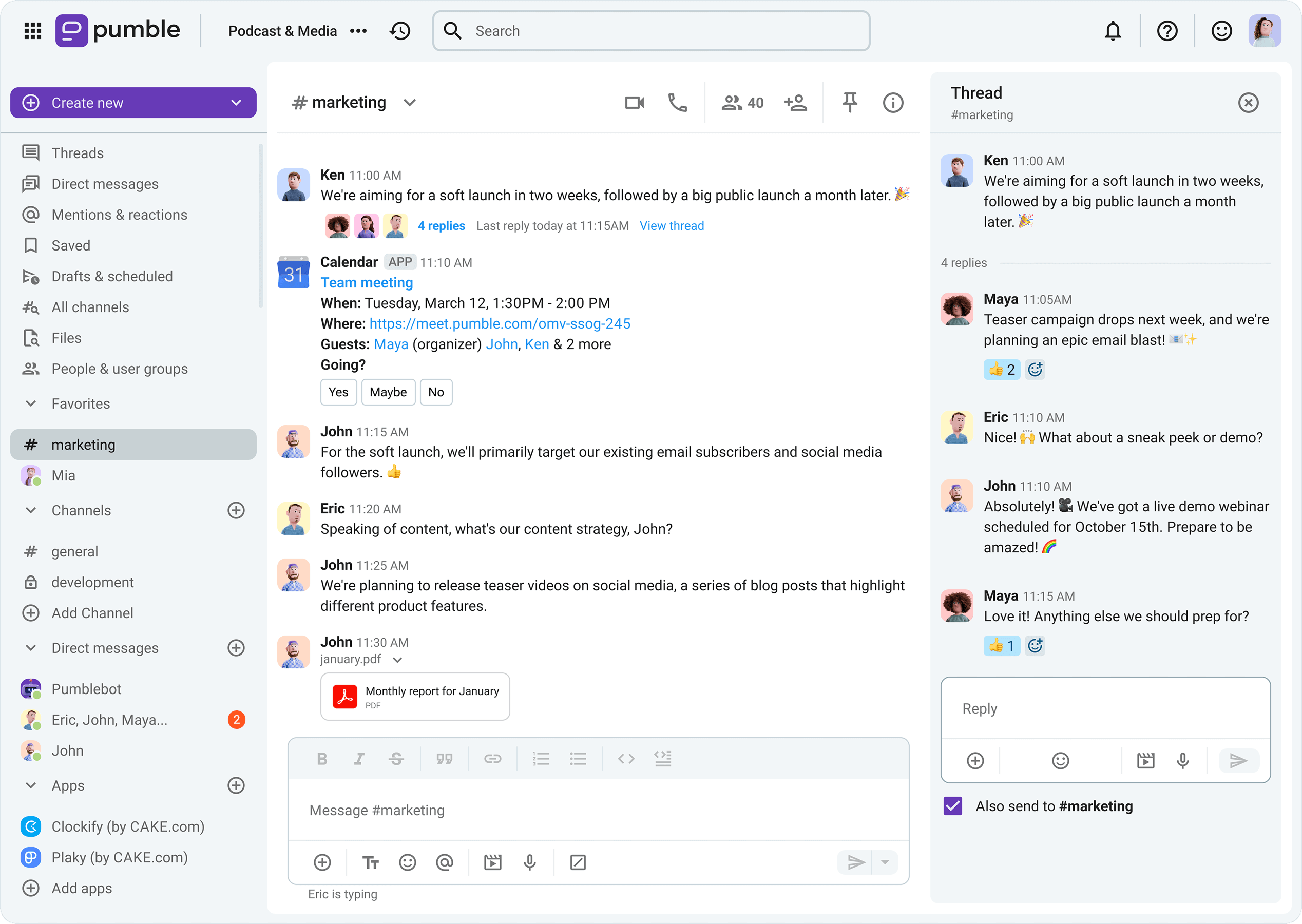 Pumble app screenshot