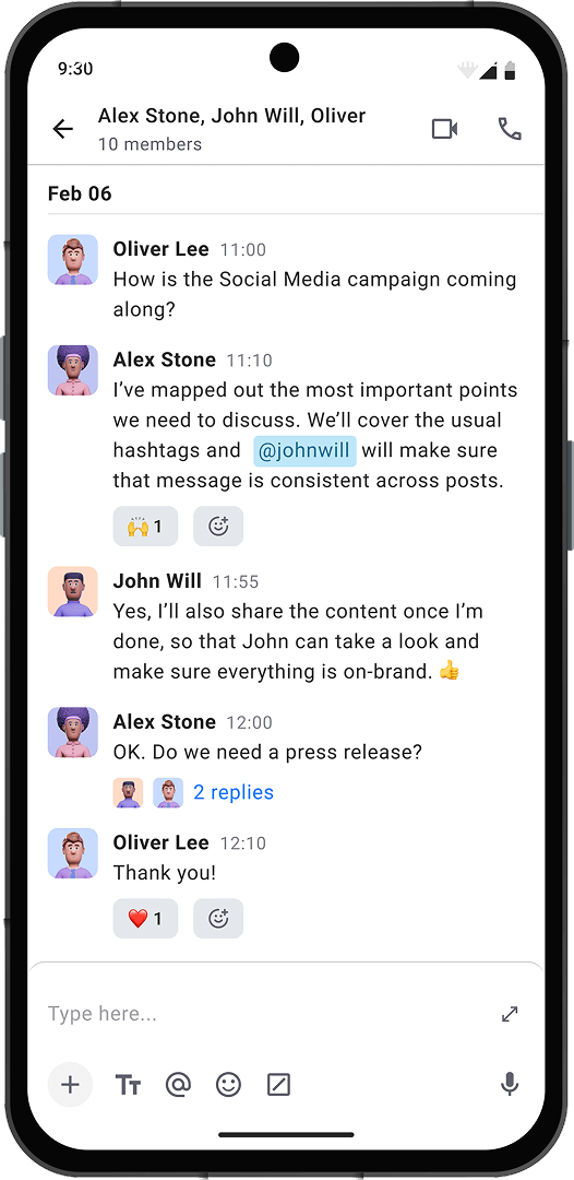 Send messages from your phone