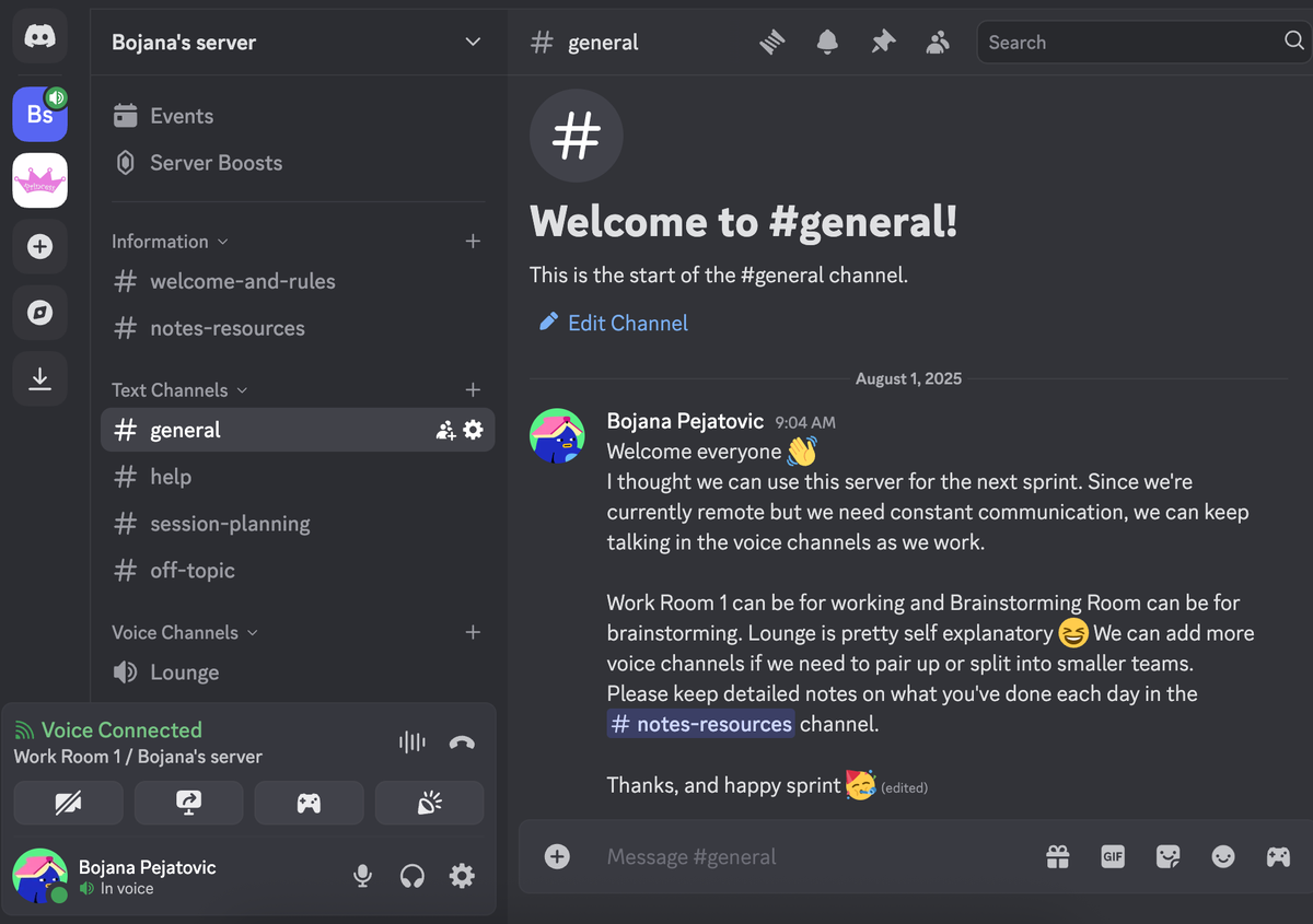 Running a server on Discord