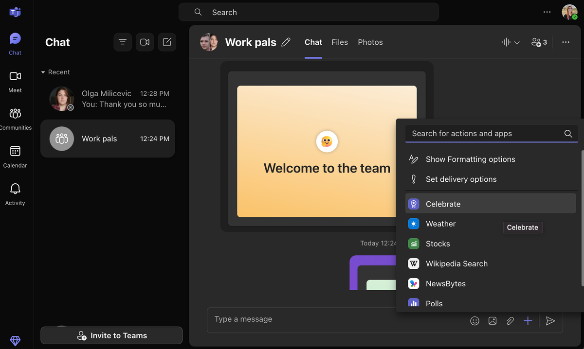 MS Teams workspace
