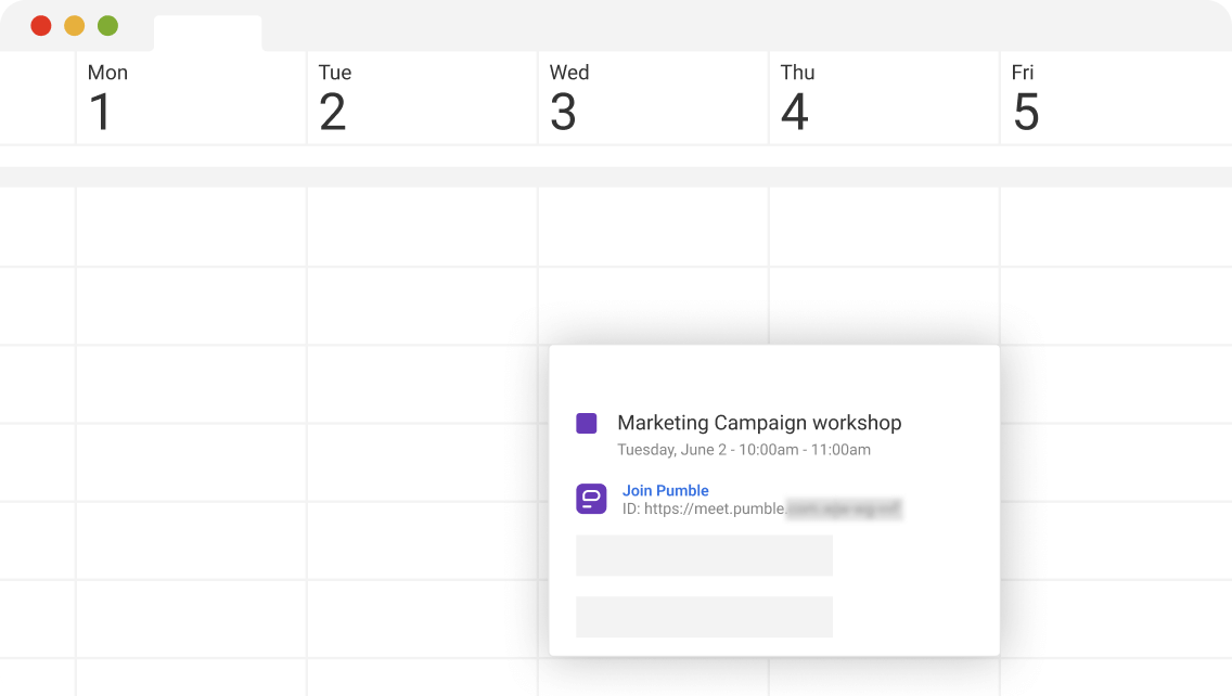 Find Pumble meeting in your Calendar