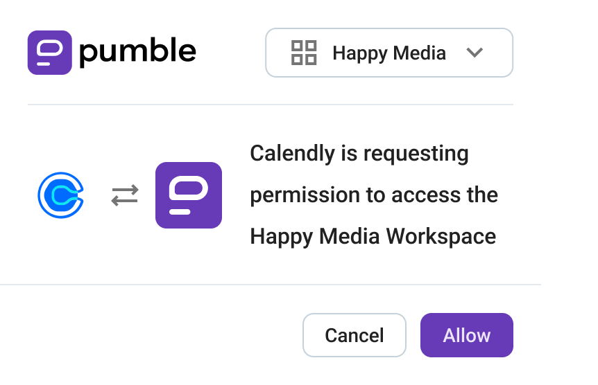 Authorize Calendly in Pumble