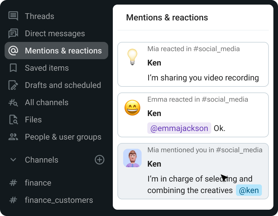 React with emoji