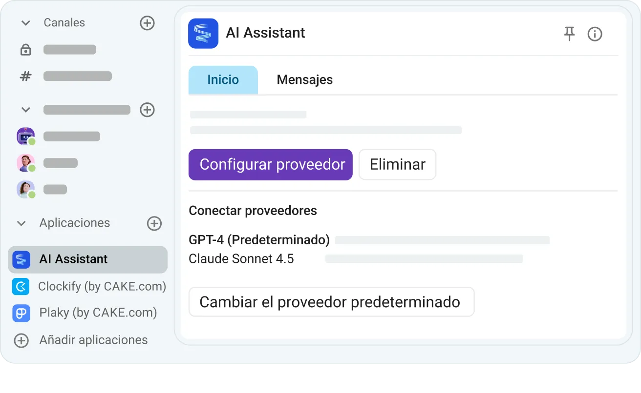Elige tus proveedores de IA