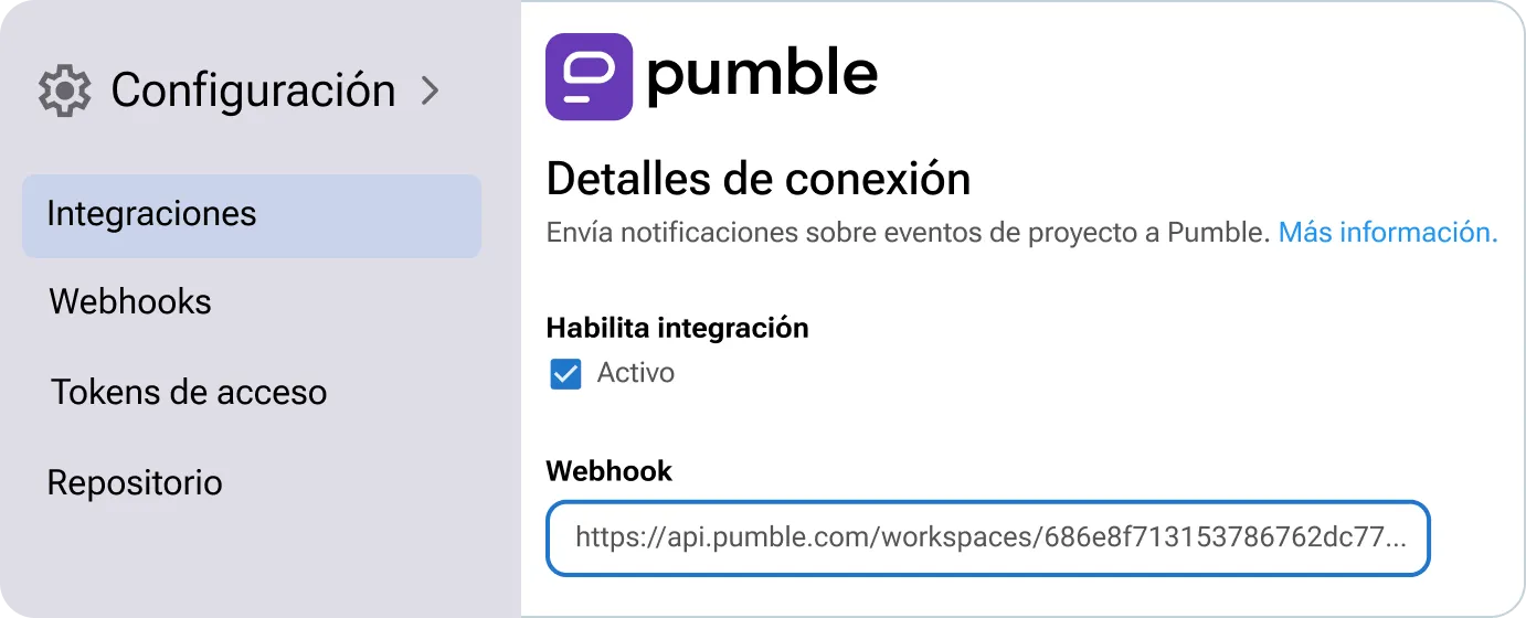 Conecta GitLab con Pumble