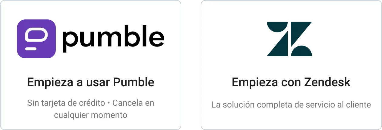 Crea cuentas de Pumble y Zendesk