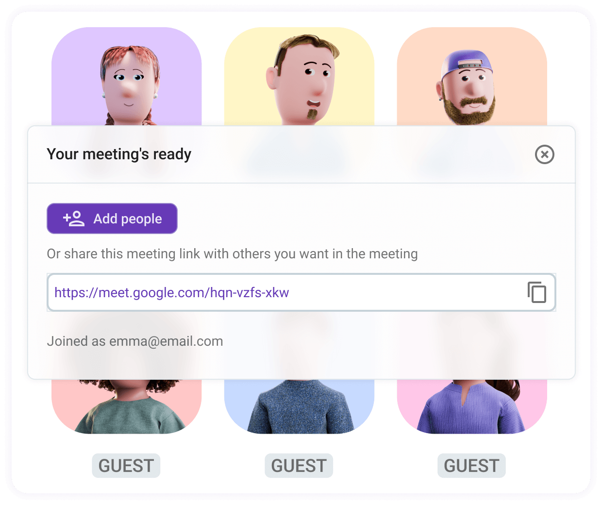 Copy invite link to share it