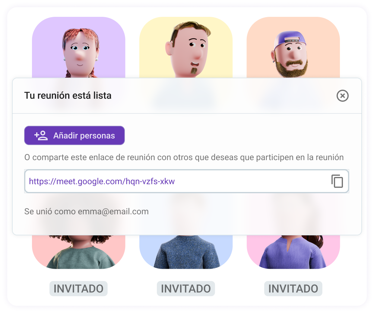 Copia el enlace de invitación para compartirlo