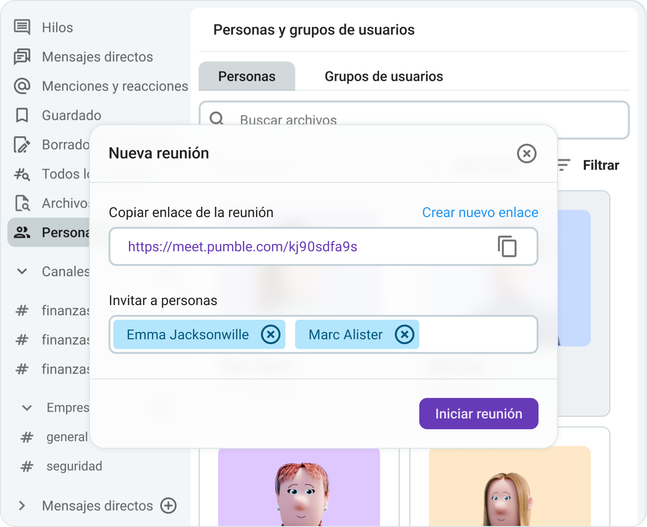 Crea o únete a una reunión con un enlace