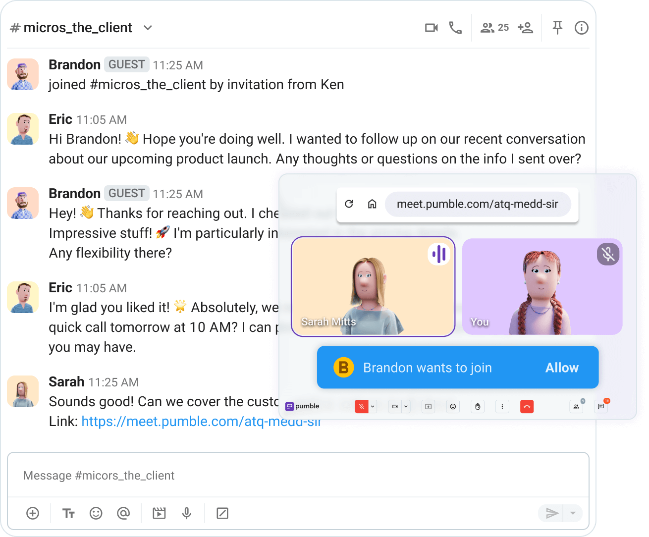 Join a call through the link