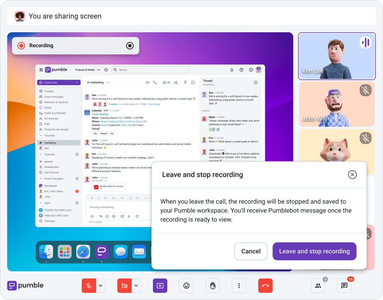 Record your audio and video meetings
