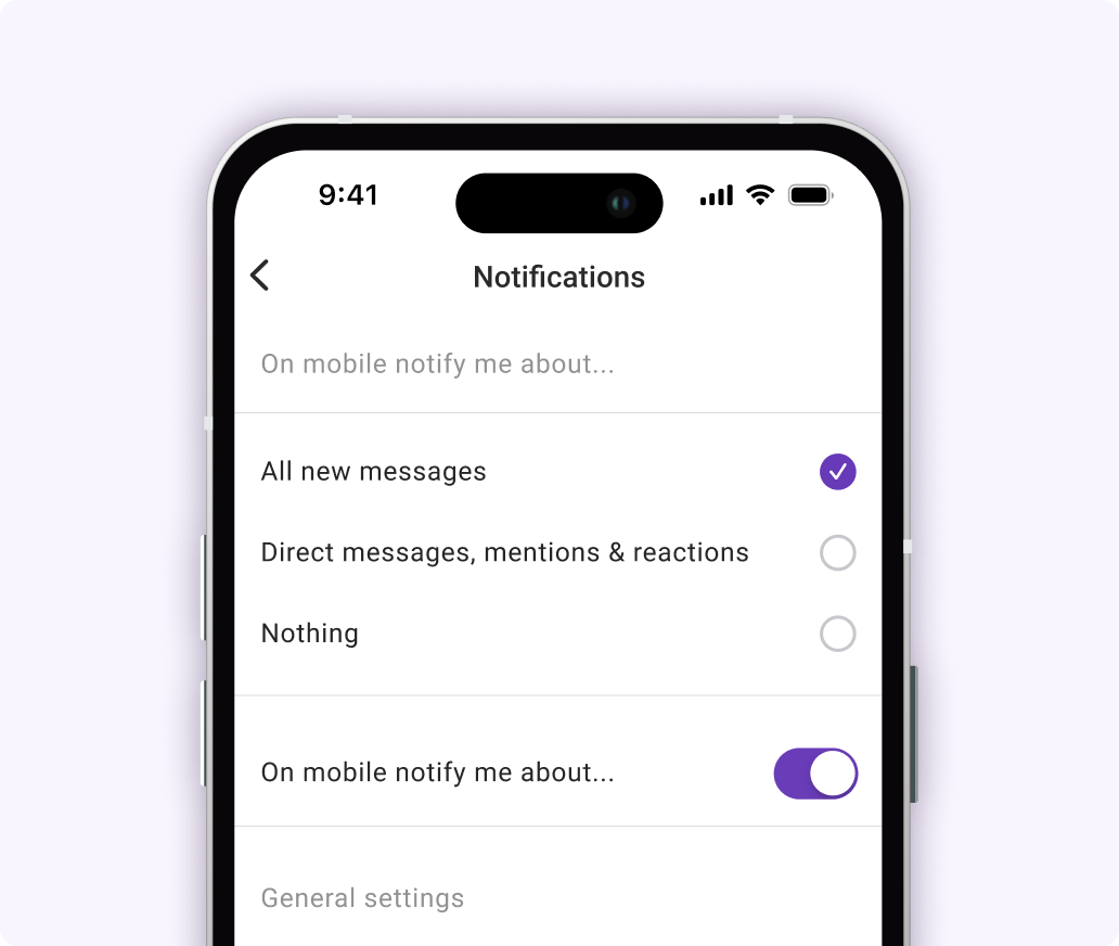 Choose mobile notifications