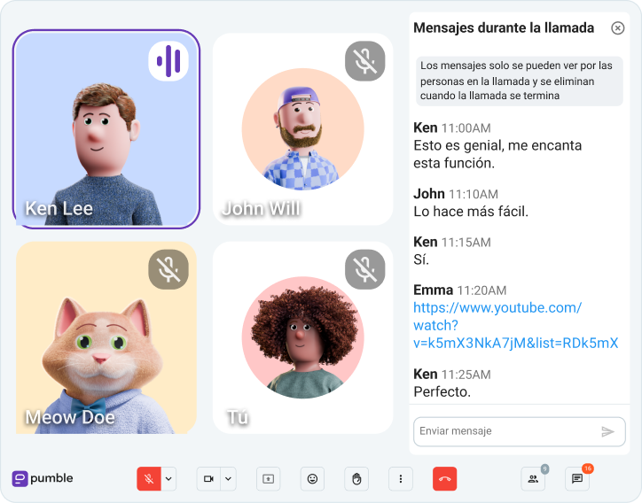 Envía mensajes durante la llamada