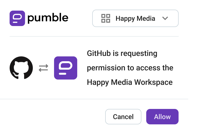 Authorize GitHub in Pumble