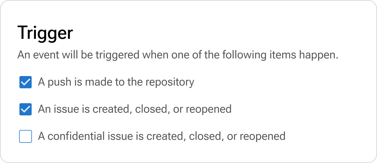 Select the events you want to track