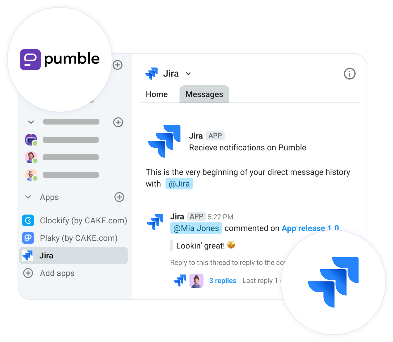 Image of how Jira works in Pumble