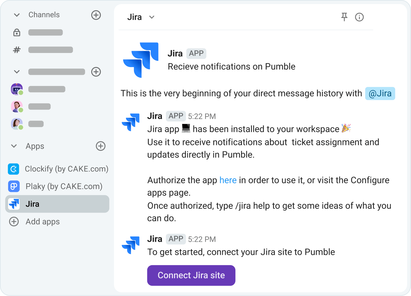 Connecting Jira to pumble