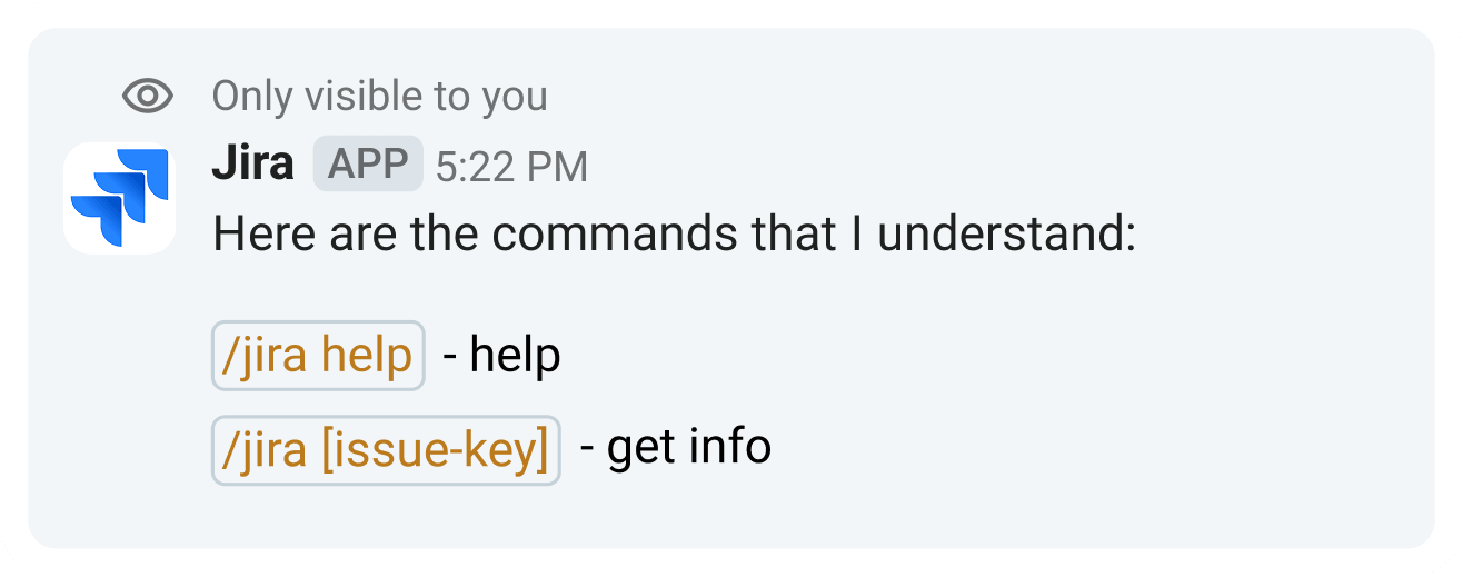Browsing the Jira command list