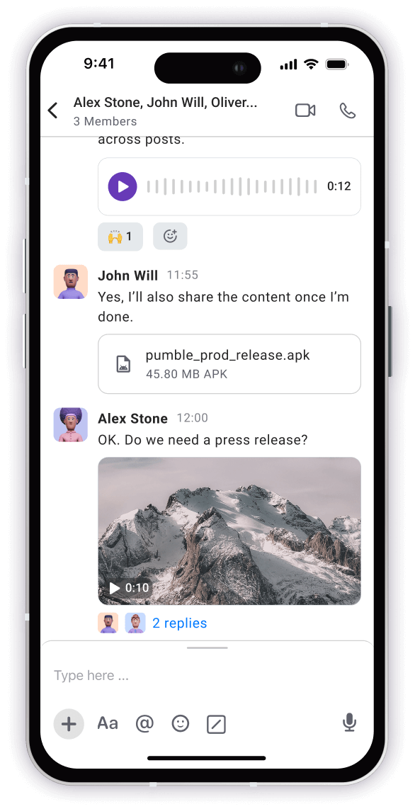 Share files and messages