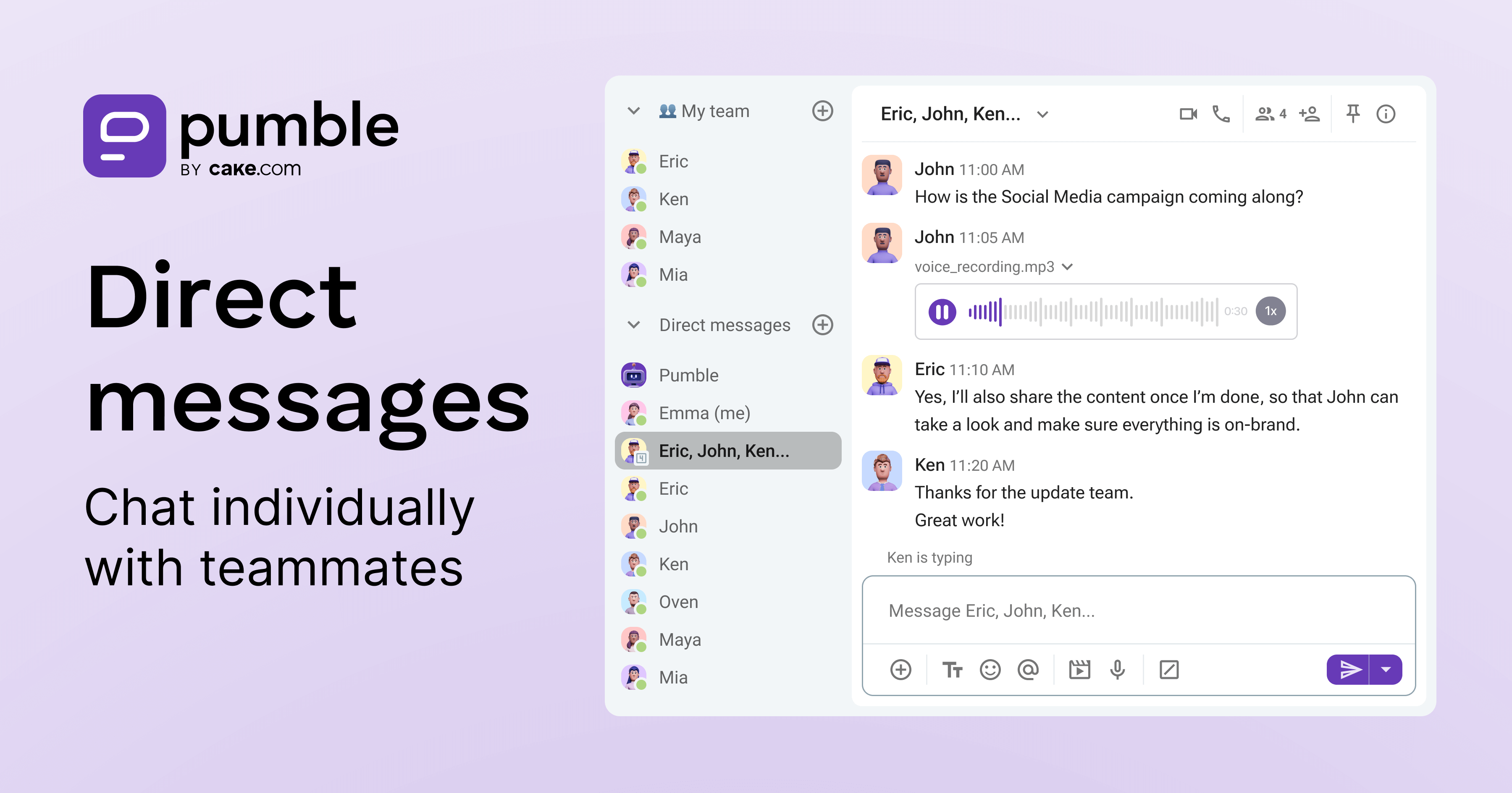 Direct Messages - Pumble™