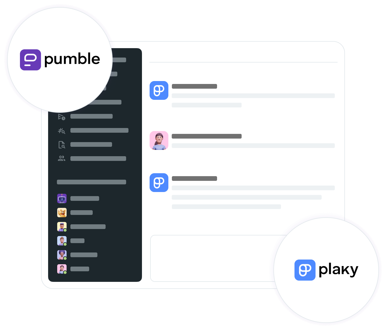 Image of how Plaky works in Pumble