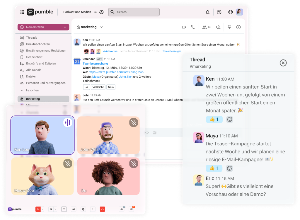 Videokonferenzen, unbegrenzte Integrationen und vieles mehr